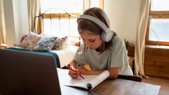 student internet, back to school internet, young girl studying